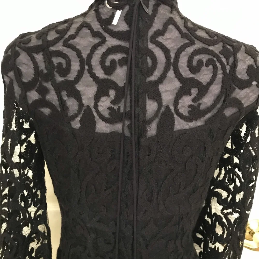 Free People North Star Lace Dress Black